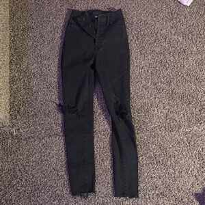 Aeropostale Black High Rise Distressed Jeans